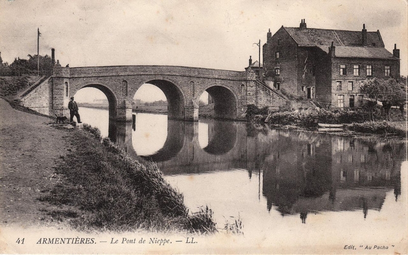 Carte postale ancienne Pont de Nieppe, entre Armentières et Nieppe (France -Nord-) à Nieppe