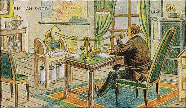 Carte postale ancienne France in Xxi Century. Dictant courrier