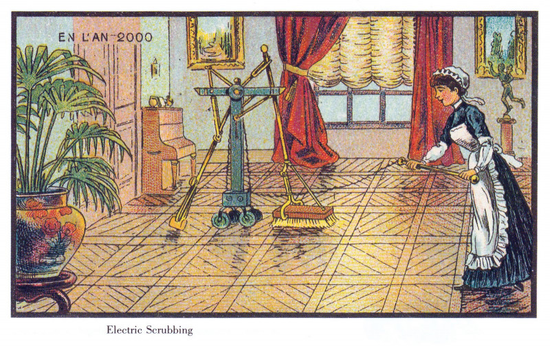 Carte postale ancienne France in Xxi Century. Electric scrubbing