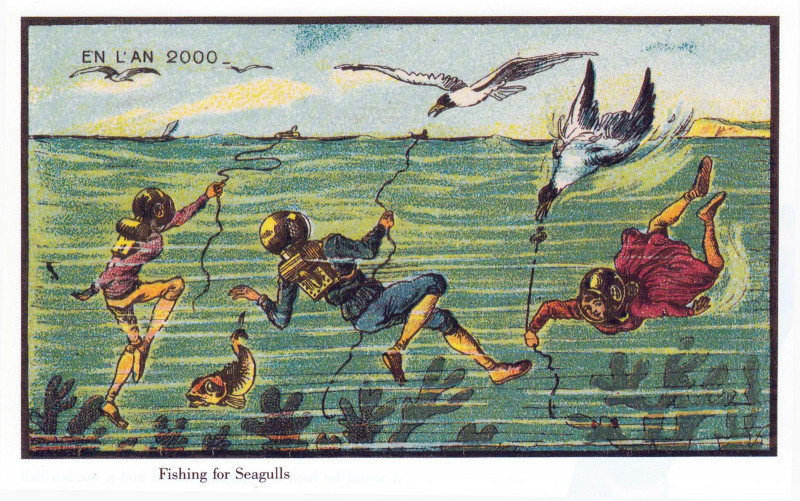 Carte postale ancienne France in Xxi Century. Fishing