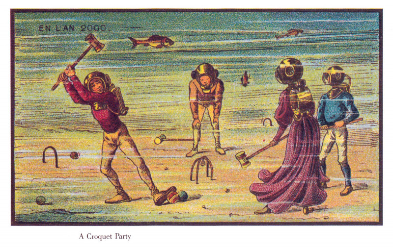 Carte postale ancienne France in Xxi Century. Water croquet