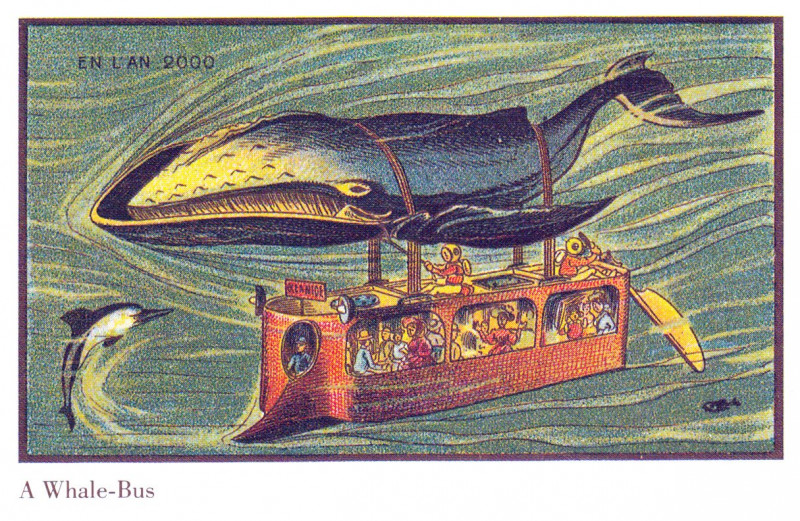 Carte postale ancienne France in Xxi Century. Whale bus