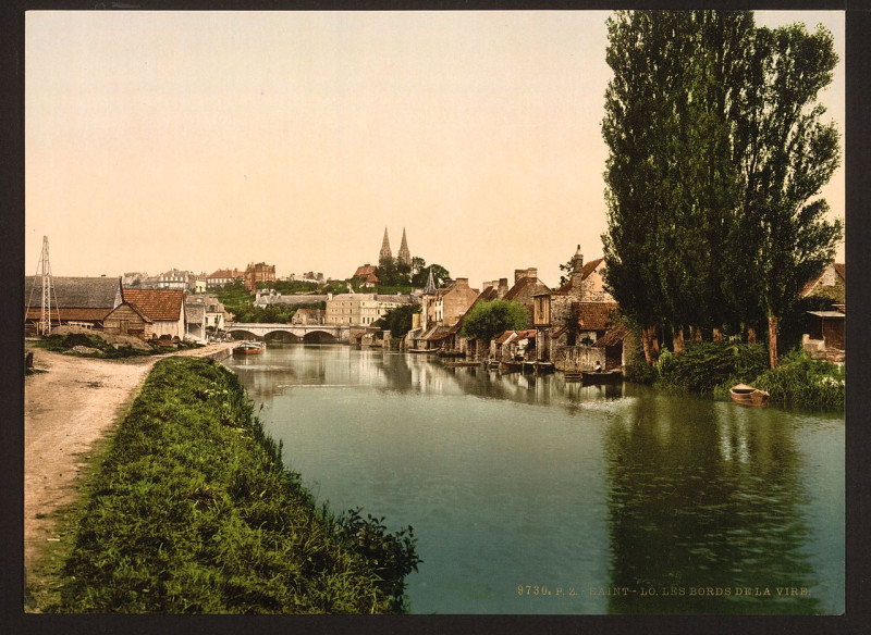 Carte postale ancienne Banks of the Vire, St. Lo, France-LCCN2001698699