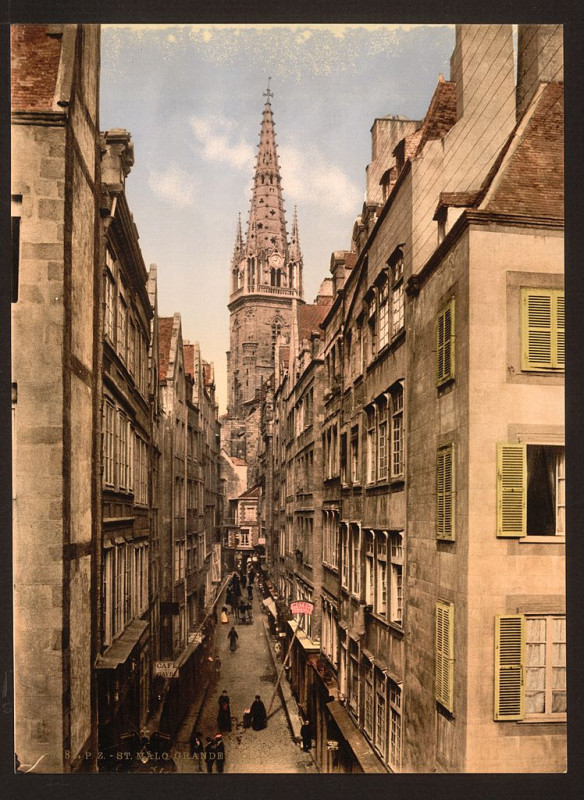Carte postale ancienne Grand Street, St. Malo, France-LCCN2001698702