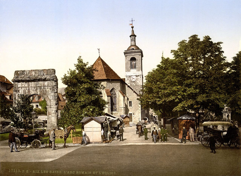 Carte postale ancienne Aix-les-Bains church