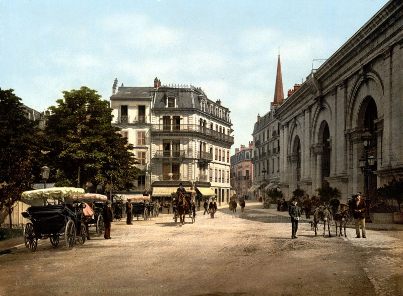 Carte postale ancienne Aix-les-Bains, thermes