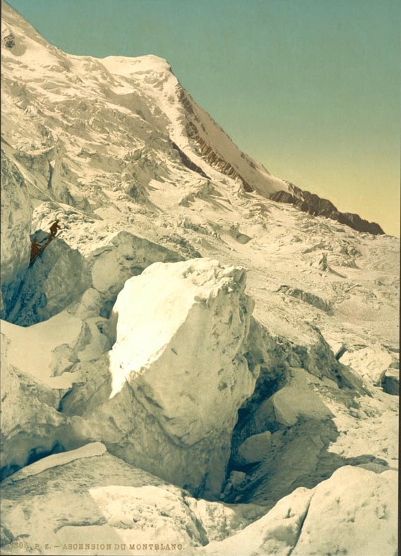 Carte postale ancienne Ascension du Mont Blanc Chamonix Valley France