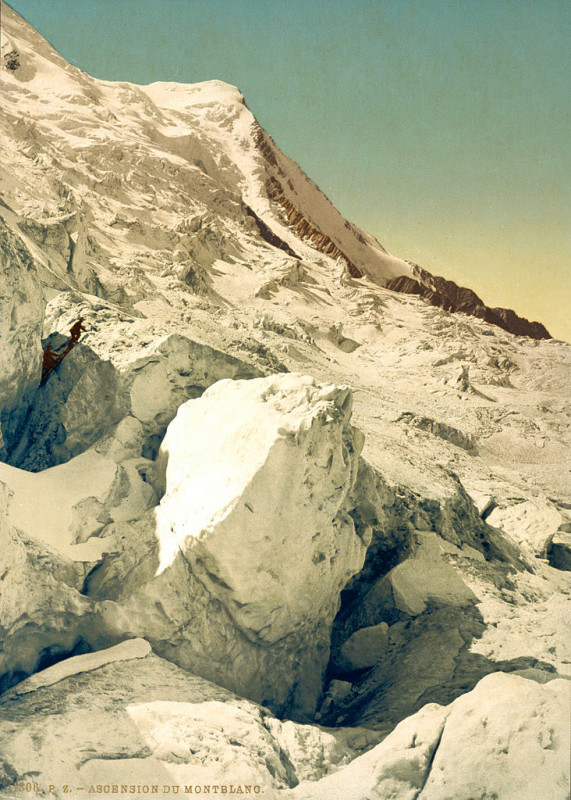 Carte postale ancienne Ascension of the Mont Blanc, Chamonix Valley, France, 1890-1900