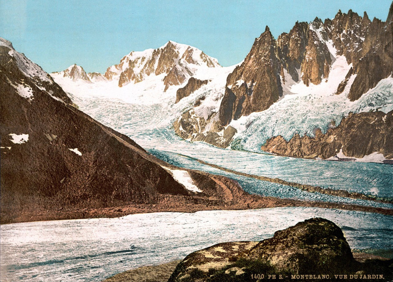 Carte postale ancienne Vue du Mont-Blanc depuis le Jardin, Chamonix
