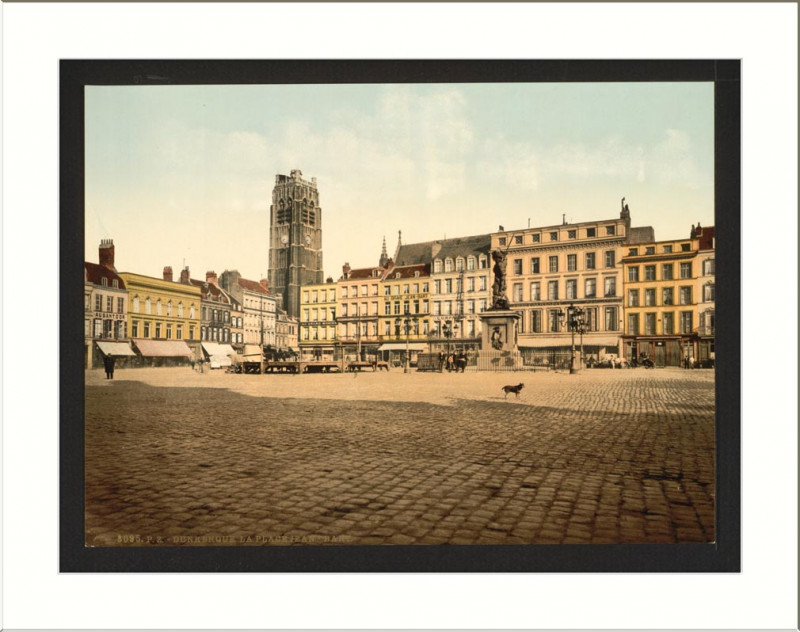 Carte postale ancienne The Place Jean Bart Dunkirk France à Dunkerque