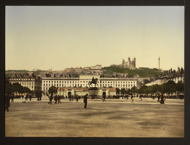 Carte postale ancienne Bellecour Place, Lyons, France-LCCN2001698426 à Lyon