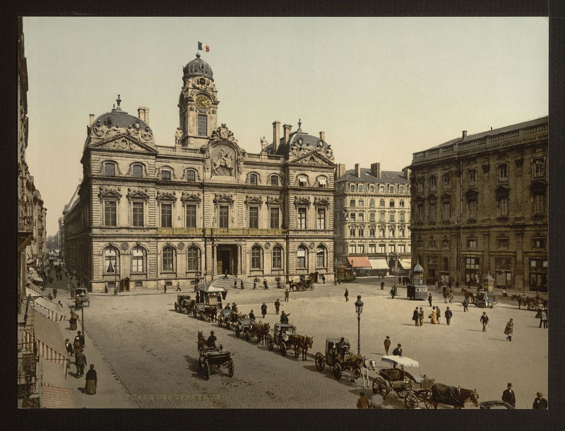 Carte postale ancienne Place de Terreaux, Lyons, France-LCCN2001698424 à Lyon