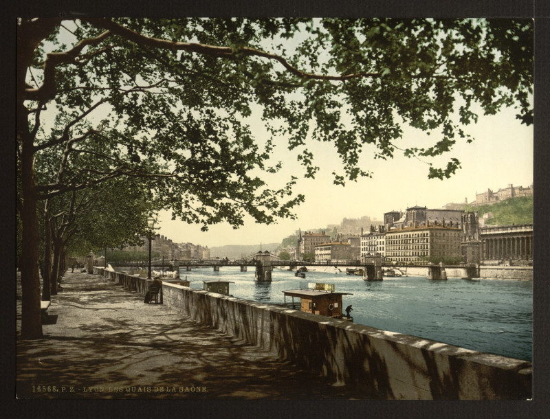 Carte postale ancienne The quay of the Saône, Lyons, France-LCCN2001698437 à Lyon