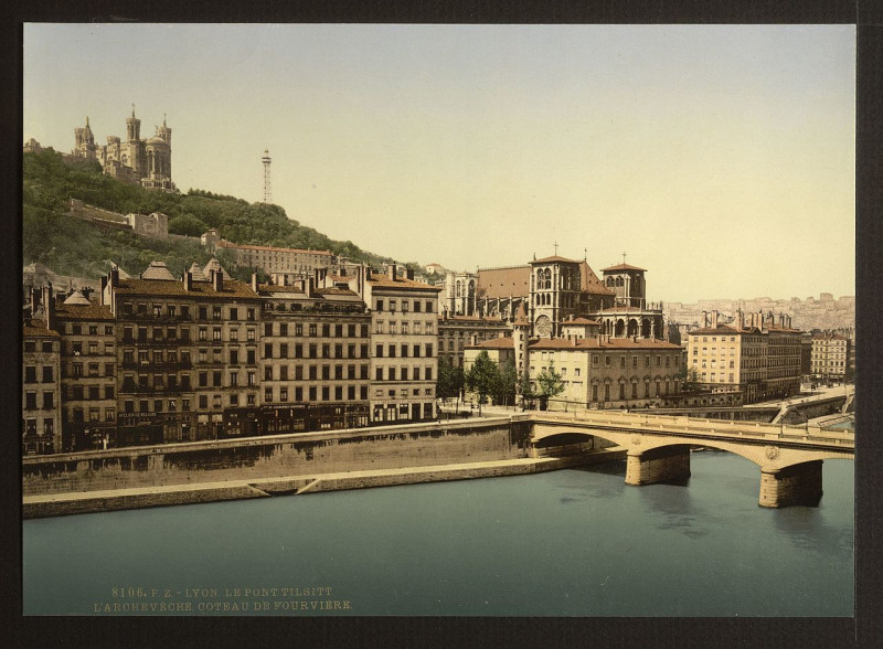 Carte postale ancienne Tilsit (i.e., Tilsih) Bridge, Lyons, France-LCCN2001698433 à Lyon
