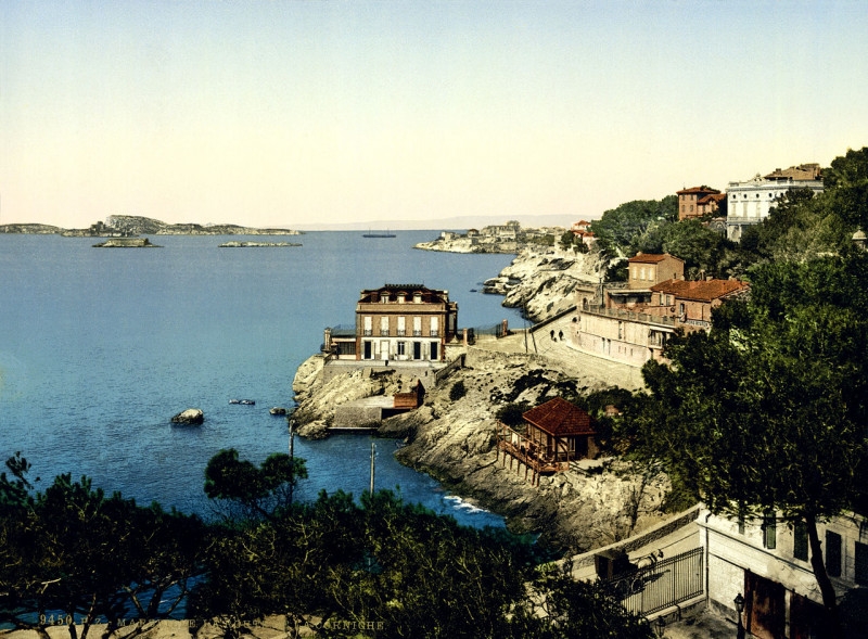 Carte postale ancienne La route de la Corniche à Marseille 7e Arrondissement