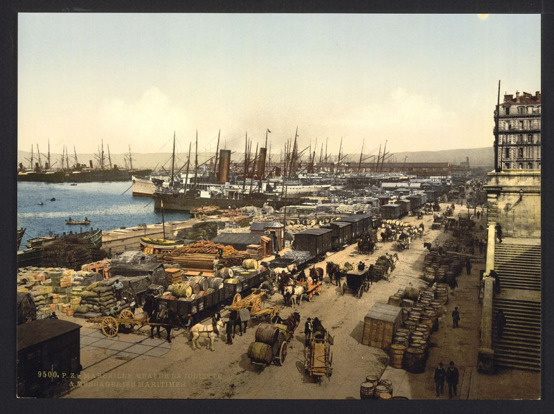 Carte postale ancienne Quay de la Joliette, Marseilles, France-LCCN2001698462 à Marseille
