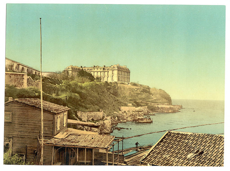 Carte postale ancienne The Library of Congress - (Chateau du Pharo, Old Harbor (Vieux Port), Marseilles, France) (LOC) à Marseille