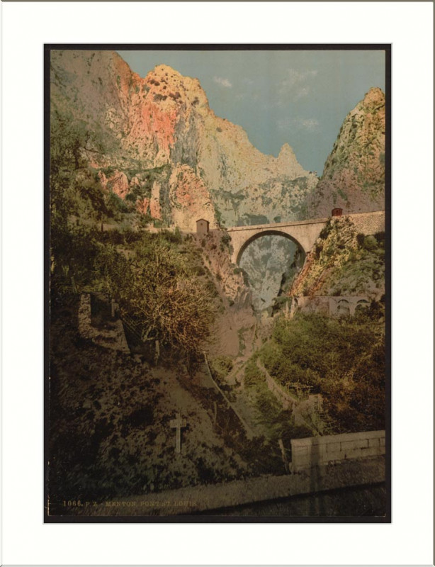 Carte postale ancienne Bridge St. Louis Mentone Riviera