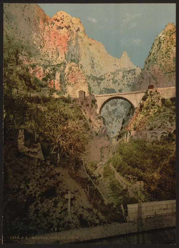 Carte postale ancienne Bridge, St. Louis, Mentone, Riviera-LCCN2001699305