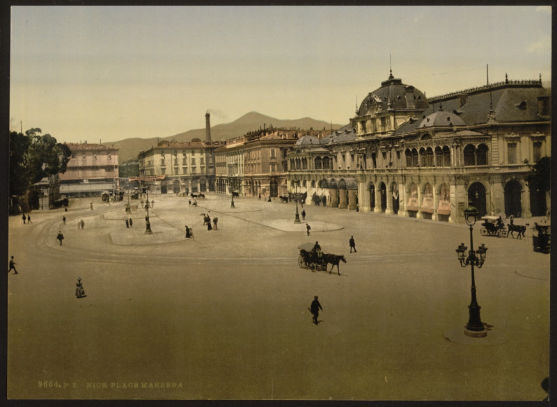 Carte postale ancienne Flickr - …trialsanderrors - Place Masséna, Nice, France, ca. 1895 à Nice