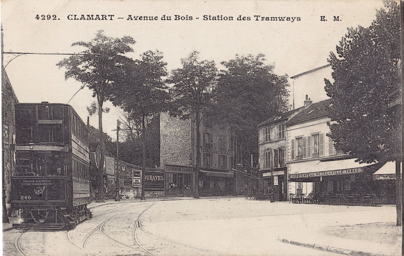 Carte postale ancienne Em 4292 - Clamart - Avenue du Bois - Station des Tramways à Clamart