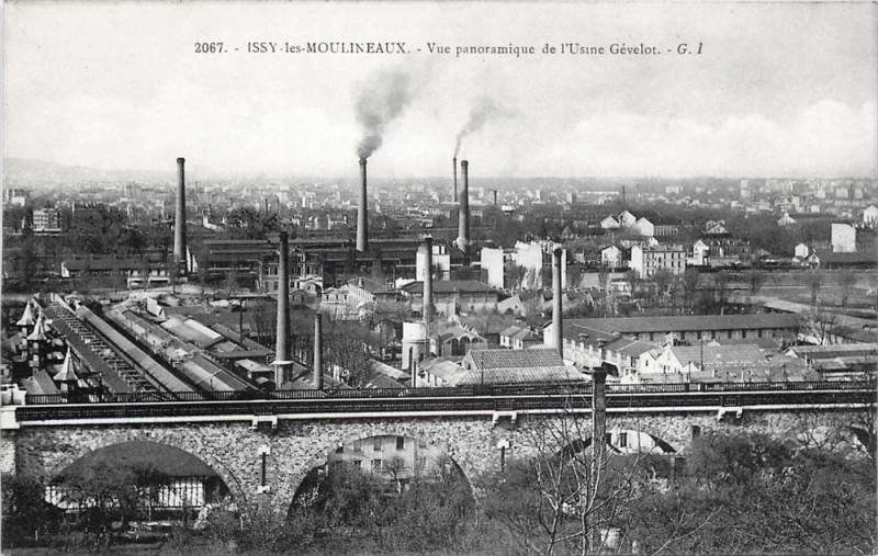 Carte postale ancienne Issy-Les-Moulineaux, Vue panoramique de l'Usine Gévelot, c.1907 postcard à Issy-les-Moulineaux