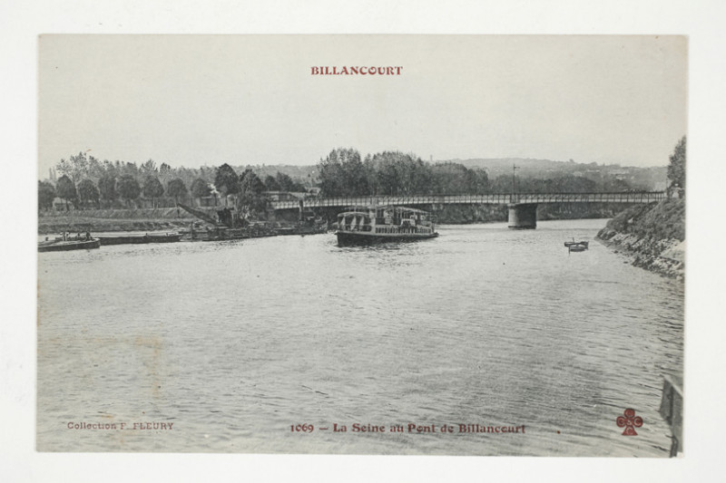 Carte postale ancienne La Seine au Pont de Billancourt  à Issy-les-Moulineaux