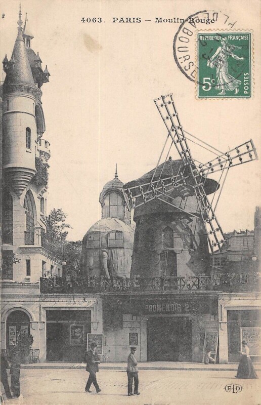 Carte postale ancienne Moulin Rouge à Paris 9e