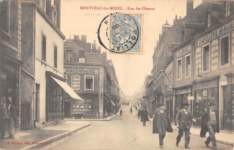 Carte postale ancienne Montceau Les Mines Rue Des Oiseaux à Montceau-les-Mines