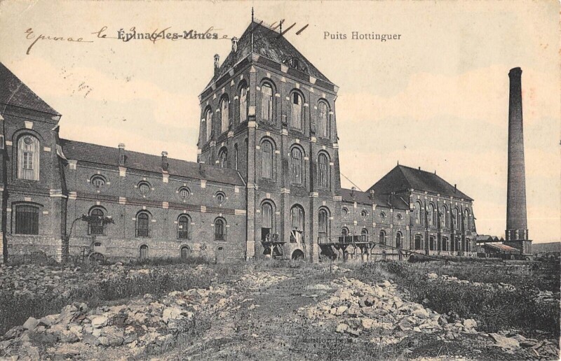 Carte postale ancienne Epinac Les Mines Puits Hottinger