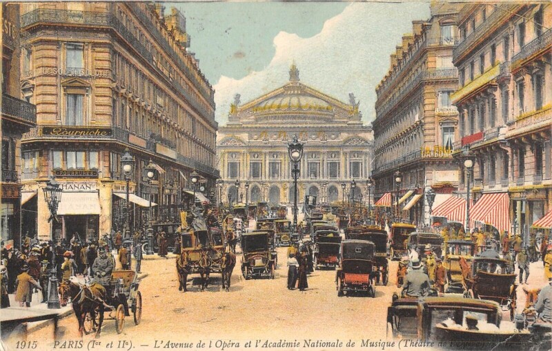 Carte postale ancienne Paris 2e Avenue De L'Opera Academie Nationale De Musique à Paris 2e