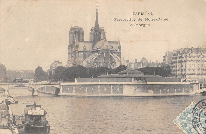 Carte postale ancienne Paris Perspective De Notre Dame La Morgue