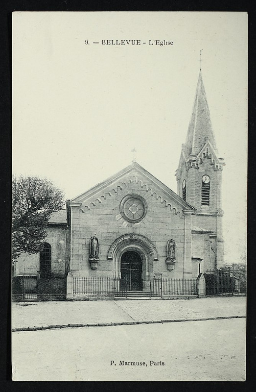 Carte postale ancienne Bellevue – L'Eglise à Meudon