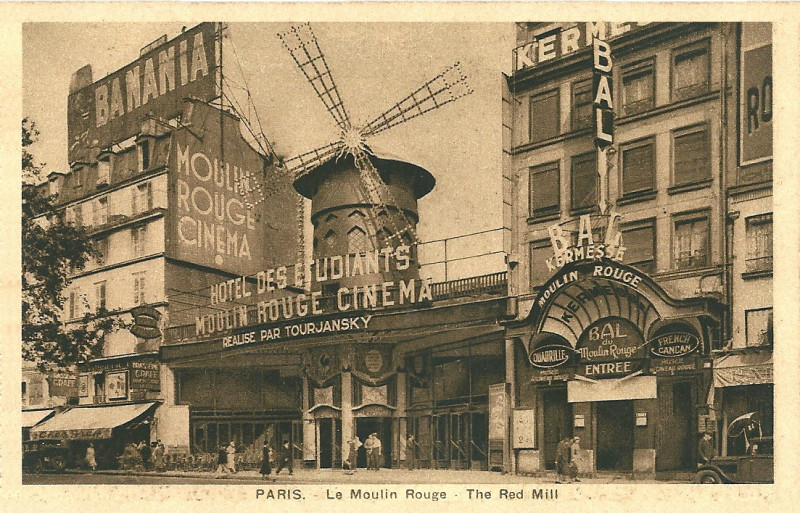 Carte postale ancienne Le Moulin Rouge à Paris 18e