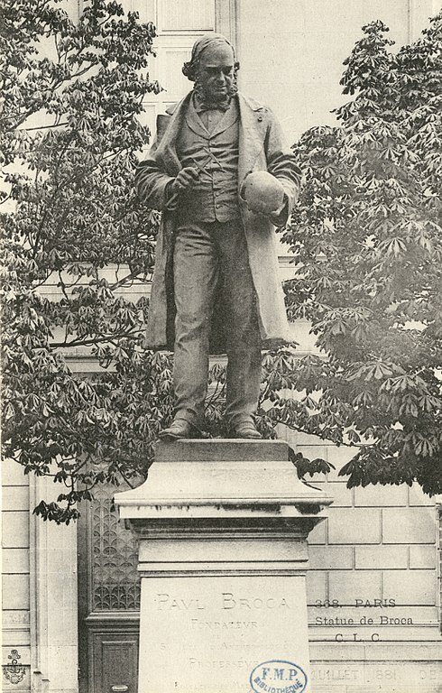 Carte postale ancienne Statue de Broca - Paris CIPA0803