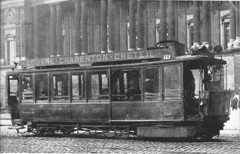 Carte postale ancienne Steampowered Paris tram