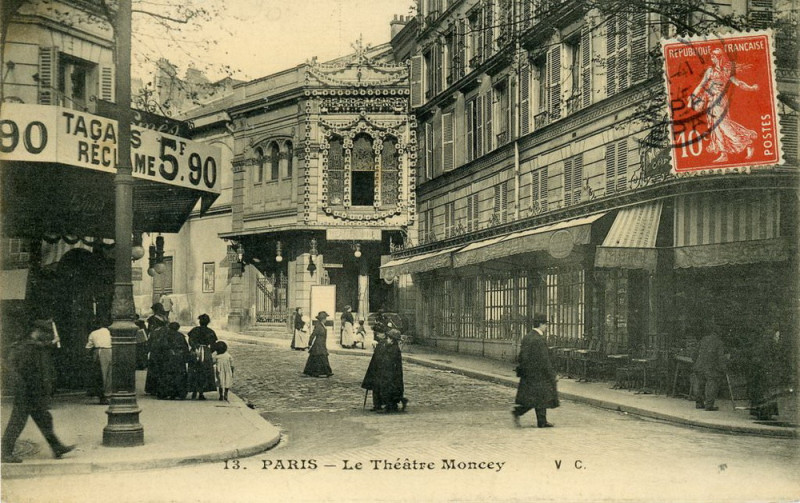 Carte postale ancienne Le Théâtre Moncey à Paris 17e