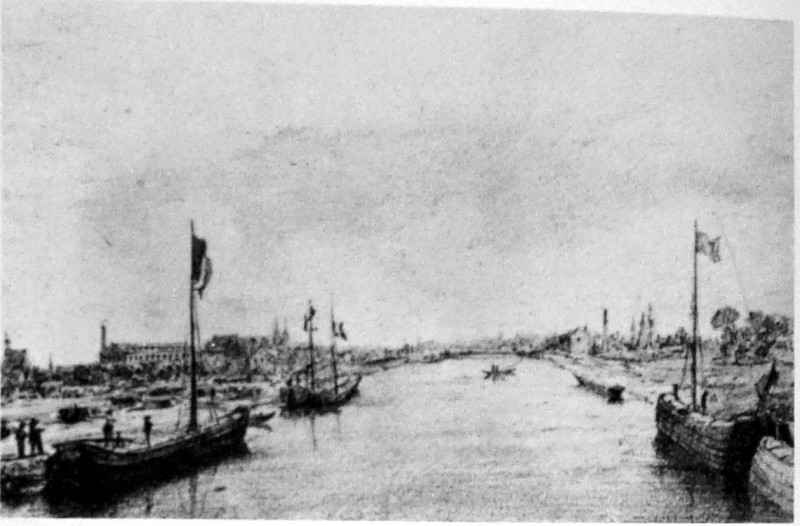 Carte postale ancienne Reims port sur le canal 1008355