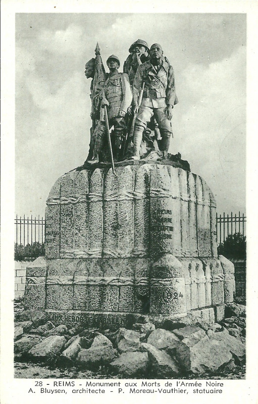 Carte postale ancienne Reims-Armée noire(1924)