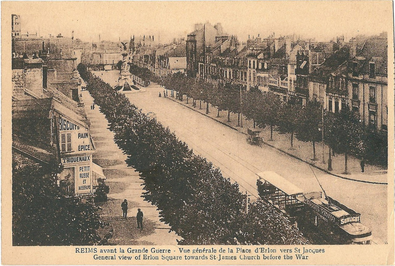 Carte postale ancienne Reims-Fr-51-avant 1914-place d'Erlon-a1