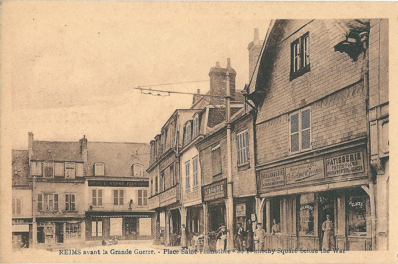 Carte postale ancienne Reims-Fr-51-avant 1914-place Saint Thimothée-a1