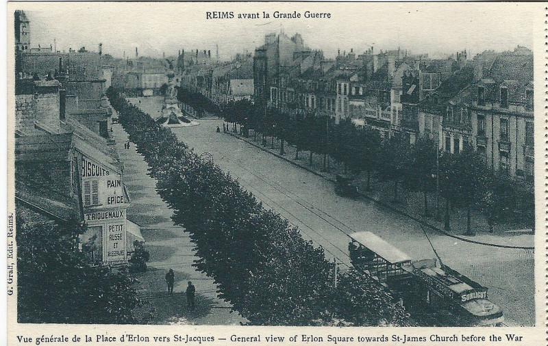 Carte postale ancienne Reims-Fr-51-place d'Erlon-avant 1914-B