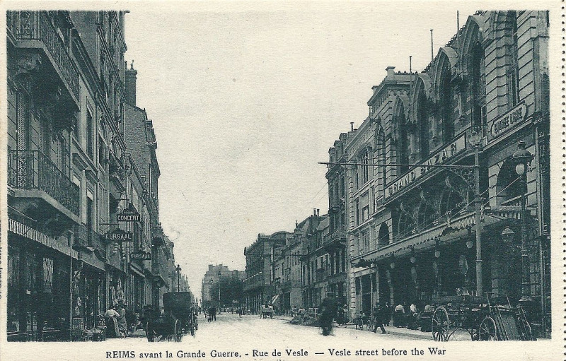 Carte postale ancienne Reims-Fr-51-rue de Vesle-avant 1914-B