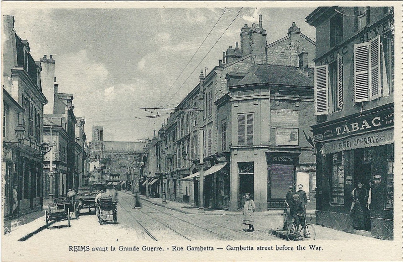 Carte postale ancienne Reims-Fr-51-rue Gambetta-avant 1914-A