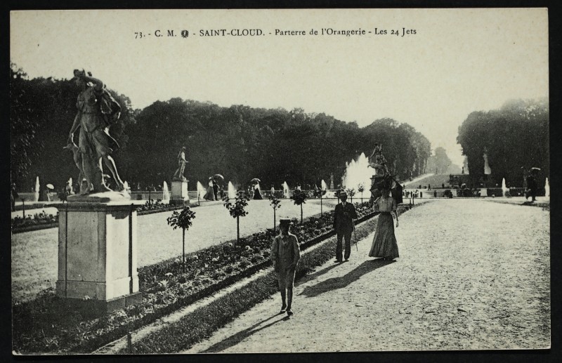 Carte postale ancienne Parterre de l'Orangerie - les 24 Jets à Saint-Cloud