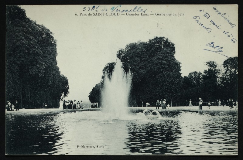 Carte postale ancienne Grandes Eaux.  Gerbe des 24 Jets à Saint-Cloud