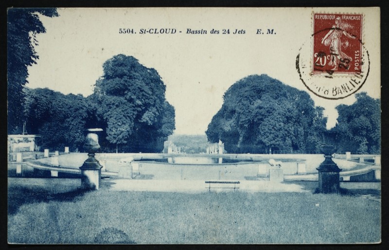 Carte postale ancienne Bassin des 24 Jets à Saint-Cloud