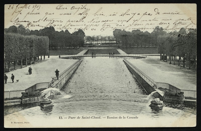 Carte postale ancienne Bassins de la Cascade à Saint-Cloud