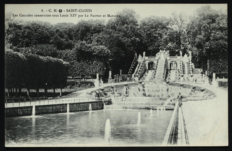 Carte postale ancienne Les Cascades construite sous Louis Xiv par Le pautre et Mansard à Saint-Cloud