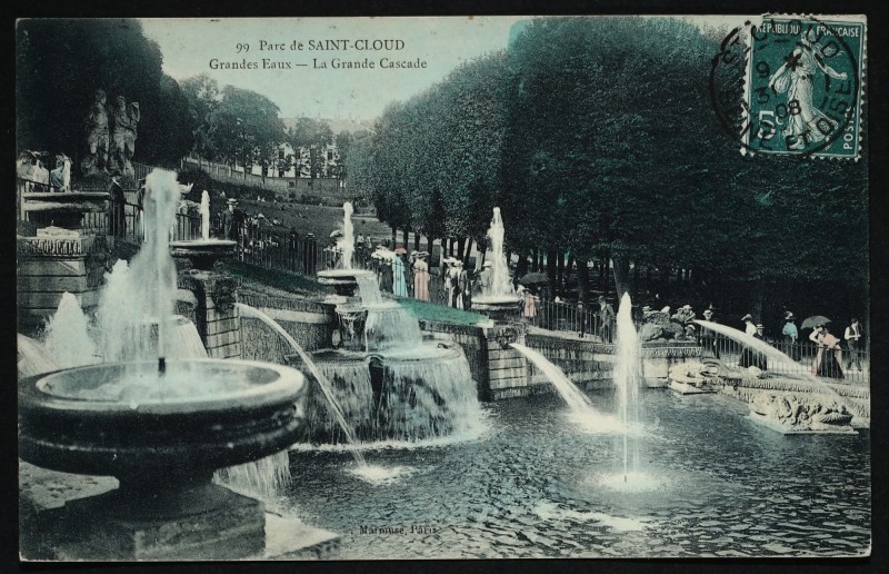 Carte postale ancienne Grandes Eaux - la Gande Cascade à Saint-Cloud